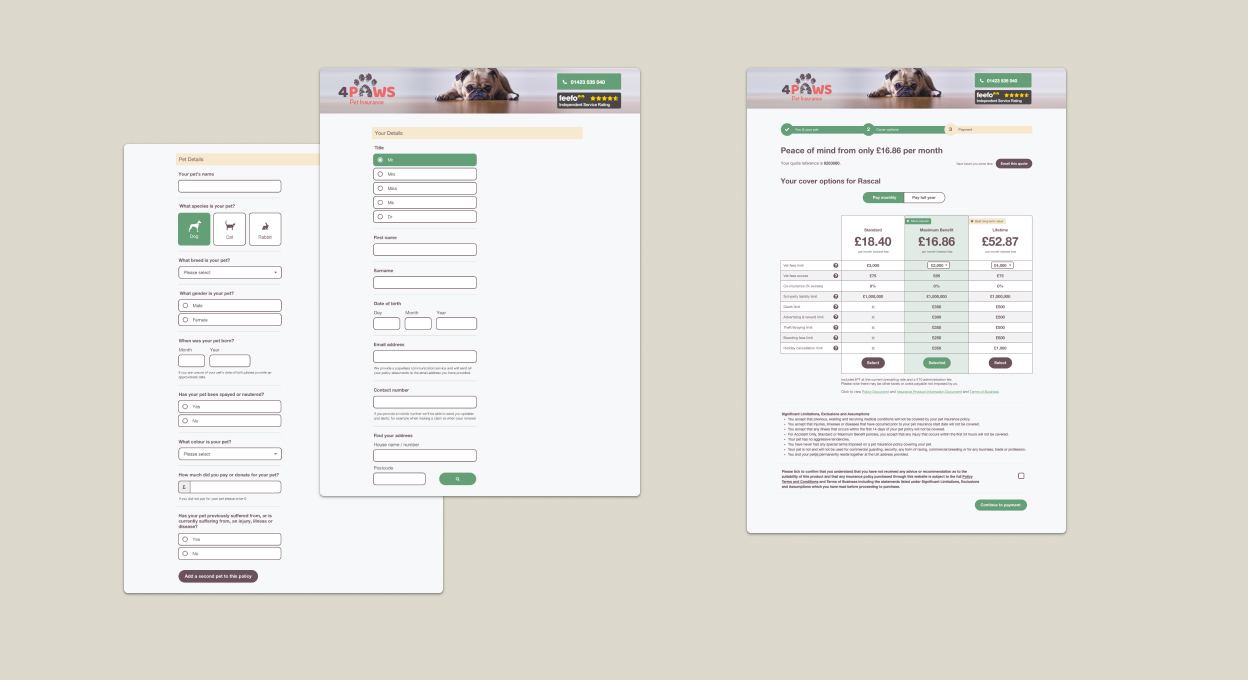 Design screenshots showing a simple form layout